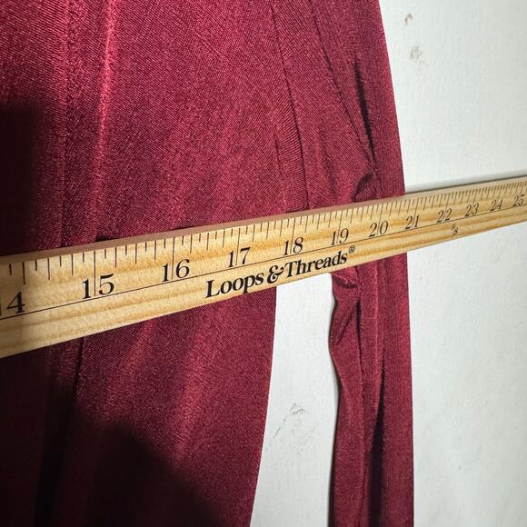 Free People Intimately Burgundy Long Sleeve Deep V Neck‎ Twist Front Top Size S - Picture 4 of 8